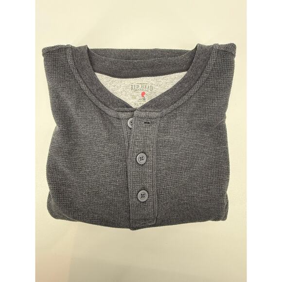 Men's Red Head Gray Thermal Long Sleeve Shirt XL - Picture 3 of 3